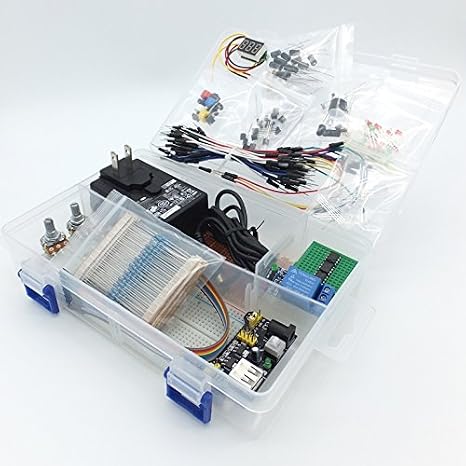 Basic Electronics Starter Kit: Proto kit with 12V supply (EU/UK), sensors and components