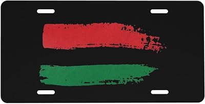 USA Black Power Pan-African Car Front License Plate Decoration Vanity Label 6x12 Inch Front and Rear License Plates Black