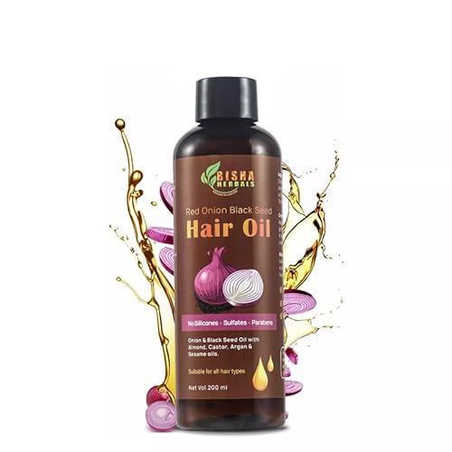 Red Onion Black Seed Hair Oil for Hair Growth and Repair - Non greasy - For men and women - Cruelty-free and vegan