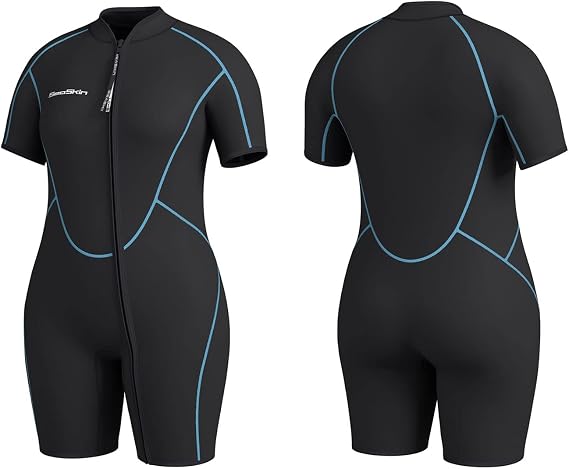 Seaskin Plus Size 3mm Shorty Wetsuit for Mens and Womens