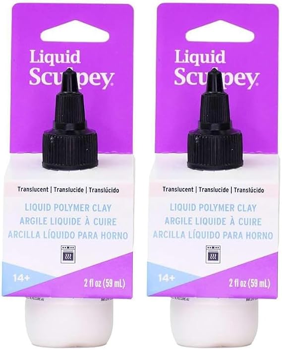 Polyform Liquid Sculpey Liquid Polymer Oven-Bake Clay, Translucent, 2 oz. Bottle, Great for Jewelry, Holiday, DIY, Mixed Media, Window clings, Home decor and More! Great for Beginners to Artists!
