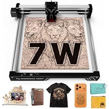 ATOMSTACK Swift 7W Laser Engraver and Cutter, 0.06mm High Accuracy Laser Engraving Machine for Wood and Metal, Dark Acrylic, Glass & Leather, DIY Laser Cutter with Eye Protection(Black)