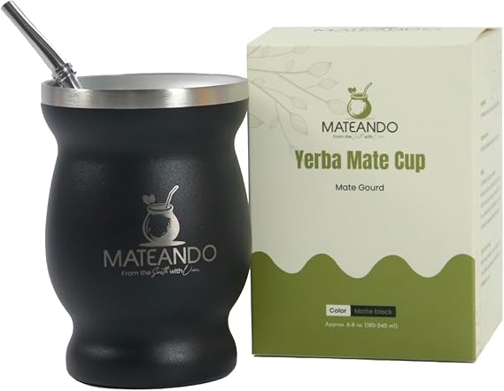Stainless Steel Yerba Mate Cup Set with Bombilla Beginner-Friendly Mate Starter Cup, Easy to Clean, Modern Design for Everyday Use