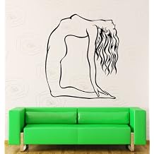 Wall Stickers Vinyl Decal Sexy Girl Naked Yoga Sport Fitness Decor for Bedroom (z1944i)