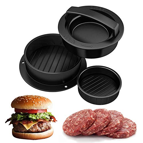 Burger Press, Non Stick Hamburger Mold Kit 3 in 1 Hamburger Press Patty Maker, Easy to Making Regular Beef Burger and Perfect Shaped Patties, Best for Stuffed Burgers Kitchen Accessories