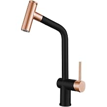 XJTNLB Kitchen Taps with Pull Out Spray Black Rose Gold Kitchen Sink Mixer Tap Stainless Steel 360° Swivel Spout