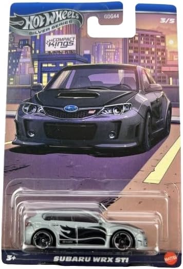 Hot Wheels Silver Series Subaru WRX STI Hatchback [Gray] Compact Kings 3/5, 1:64 Scale Diecast Toy Vehicle