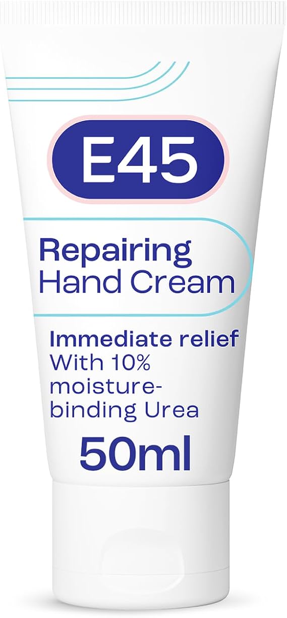 E45 Repairing Hand Cream 50ml for Dry & Damaged Hands, Fast Absorbing