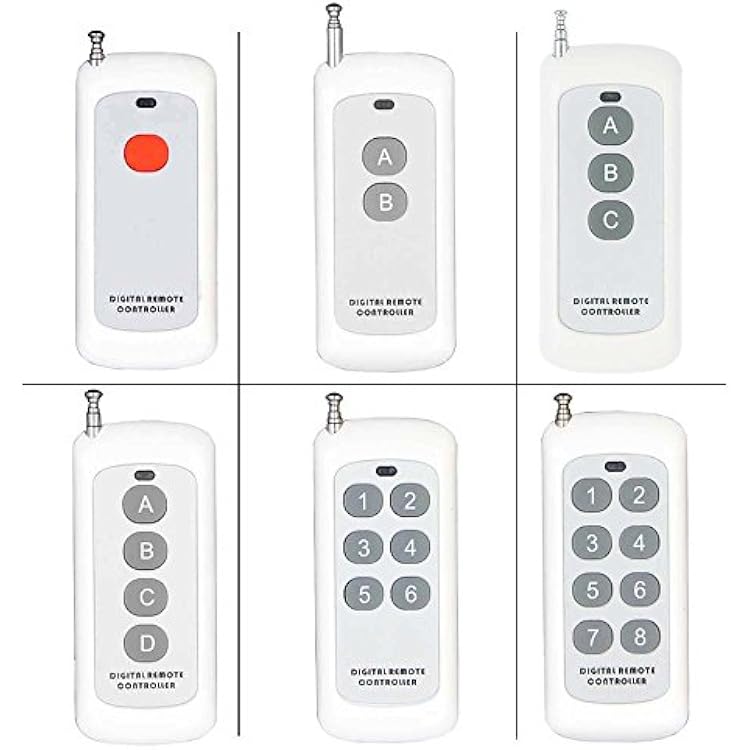 Remote Control Transmitter for Remote Switch 1/2/3/4/6/8 Button Small Size Long Range Big Button Remote (1 button)
