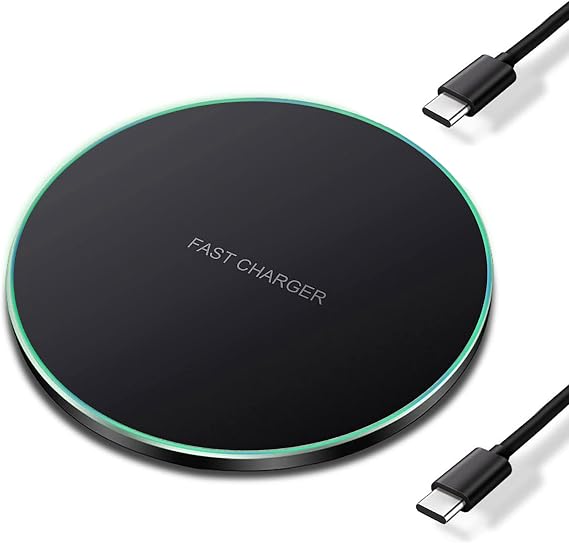 20W Fast Wireless Charger Pad,Wireless Phone Charging Station | Metal Frame Design,[20W SUPER Fast Charging] Wide Compatible with iPhone 17-11/Airpods,Samsung Galaxy/Buds,LG/Pixel -Black