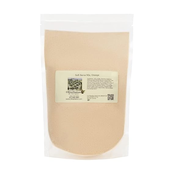 OliveNation Vegan Soft Serve Mix, Orange - Non-Dairy Soft Serve Powder for Orange Flavor Frozen Desserts, Fruit Whip, Shakes, Frozen Beverages, Gluten-Free, No Cholesterol, Vegan/Vegetarian (32.00oz)