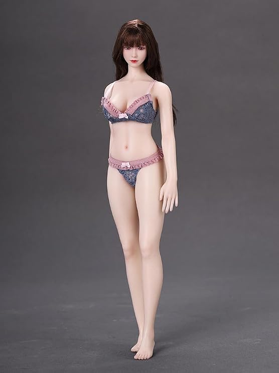1/6 Scale Figure, Female, Ultra Flexible, Seamless, Bare Skin, Silicone Fingers + Makeup, 6.3 gal 28 L, Connectable HT, Toys, Super DUCK Head Finger Wire Included, Mechanical Skeleton + Real Makeup, Soft Red TBL