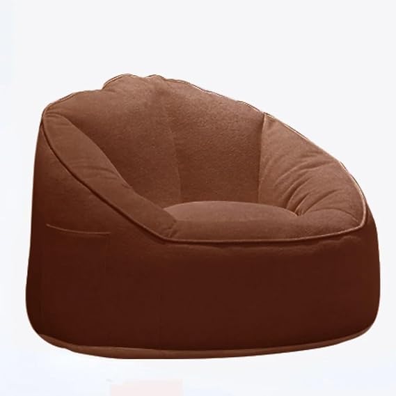 SXBCyan Bean Bag Chair Pouf Cover Without Filler Outdoor Waterproof Cotton Beanbag Chair Puff Ottoman Salon Garden Beach Sofa Bed Sac(Sofa-Brown)