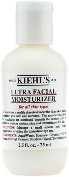 Kiehl's Ultra Facial Cream Face Moisturiser with Squalane and Glacial Glycoprotein, Provides Up to 72 Hour Hydration, Strengthens Skin Barrier, Fragrance-Free, All Skin Types