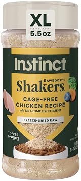 Instinct RawBoost Shakers, Freeze-Dried Dog Food Powder Topper - Chicken, 5.5 oz. Bottle