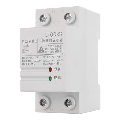 230V Adjustable Automatic Reconnect Over Voltage and Under Voltage Relay 2P32A Delay Protector for Protecting Circuits from Damage Protector