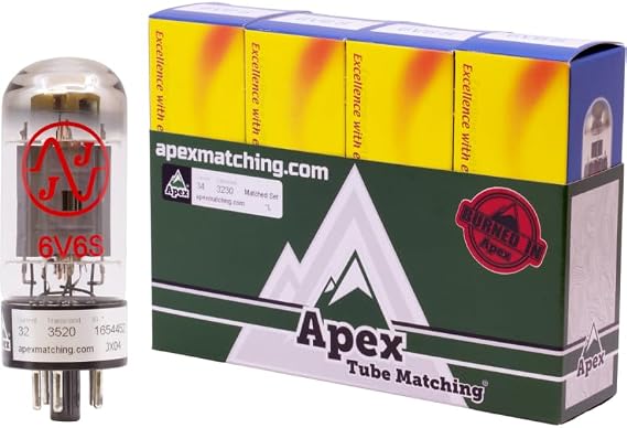 JJ 6V6 Burned In Vacuum Tube, Apex Matched Quad