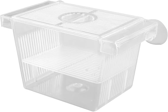 Aquarium Fish Breeding Box,Acrylic Fish Hatching Incubator Box,Transparent Double-Layer Isolation Tank for Shrimp & Betta(12.6 * 7 * 7cm)