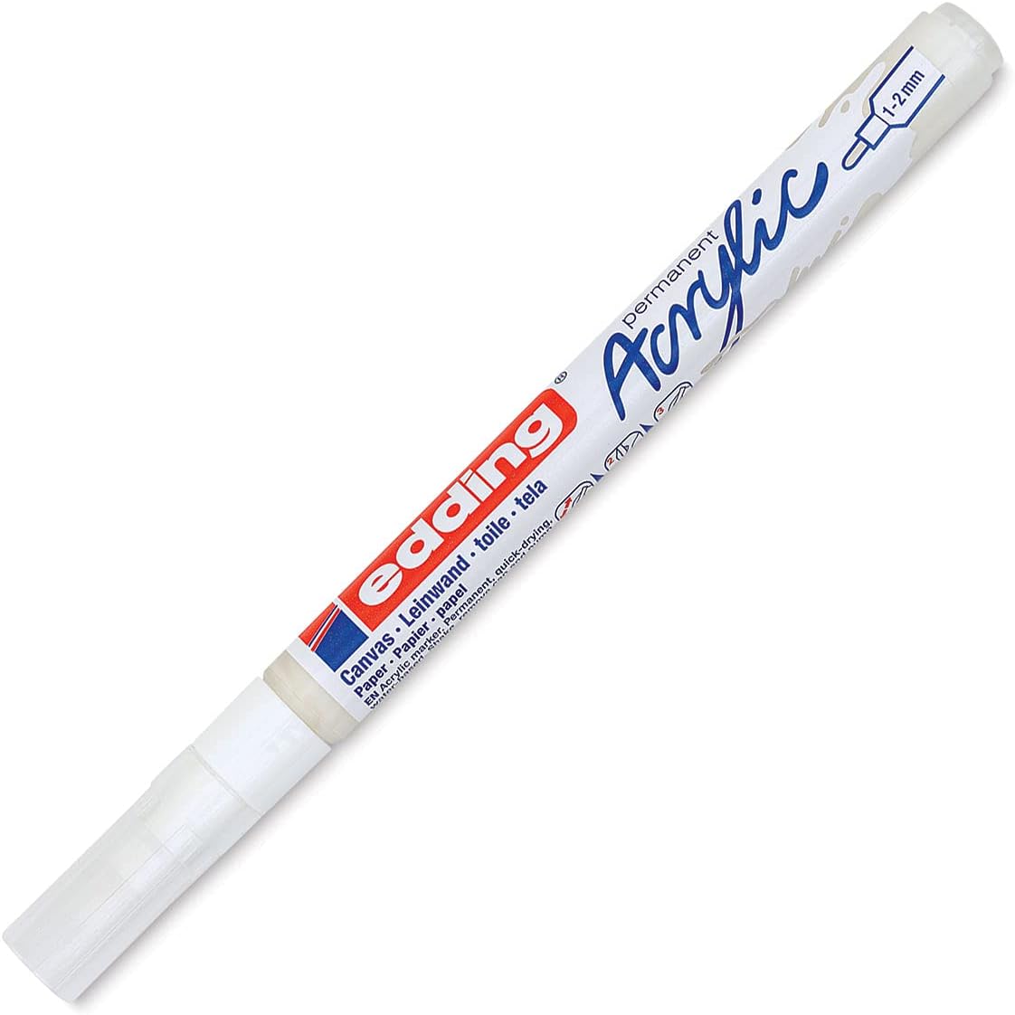 edding 5300 acrylic marker thin - white - 1 waterproof acrylic marker - 1-2 mm with thin rounded tips