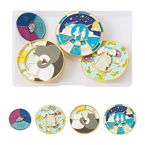 Pandahall Various Theme Alloy Enamel Brooches Lapel Brooch Enamel Pin Set