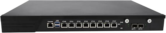 1U Firewall Appliance, Mikrotik, OPNsense, VPN, Network Rackmount, Core I3 7100, RJ10, AES-NI, 8 x 2.5GbE I226-V LAN, 2 x SFP+ 10GbE 82599ES, 8G RAM, 256G SSD