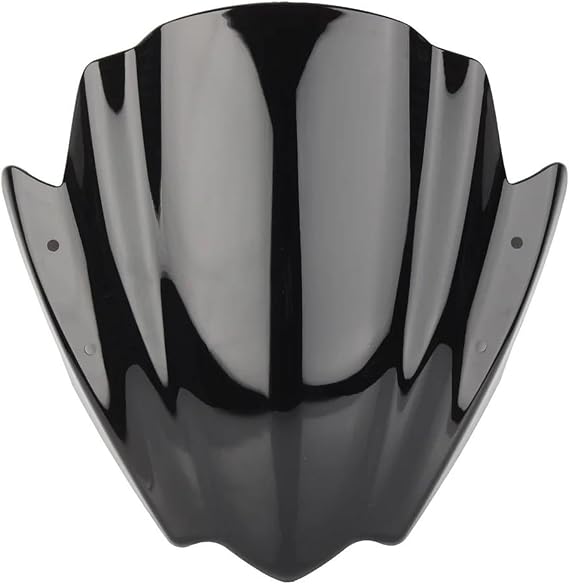 Motorcycle Windshield for 7/8" Or 1" Handlebar Mount ABS Plastic Motorcycle Windshield Windscreen Wind Shield Screen Universal windscreen Double Bubble(Black)