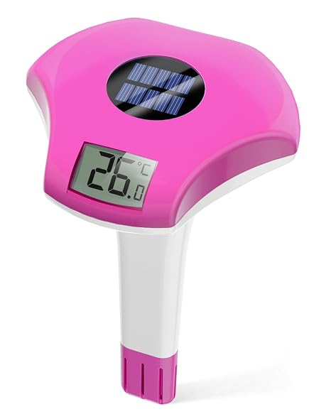 BALDR Pool Thermometer Floating Easy Read, Solar Pool Thermometer with Digital Display, IPX8 Waterproof for Swimming Pools