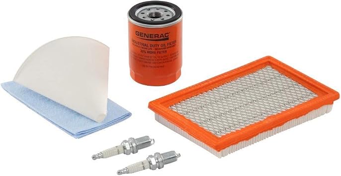 Generac 6484 Maintenance Kit for 1218 kW Generators Fits 760cc990cc Engines, Includes Air & Oil Filters, Spark Plugs & More Complete Kit for Peak Generator Performance
