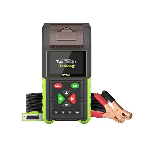 Topdiag BT500 Battery Tester Automotive Car Battery Load Tester Relay Test Car Battery Tester with Printer, Battery Diagnostics Tool (BT500)