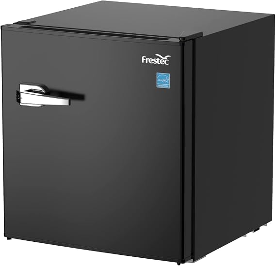 Mini Fridge,1.7 Cu.Ft. Small Refrigerator,Energy Star Small Fridge,One-touch Easy Defrost,6 Temperature Settings,Low Noise, Retro Compact Refrigerator for Bedroom,Office,Dorm,Basement (Black)