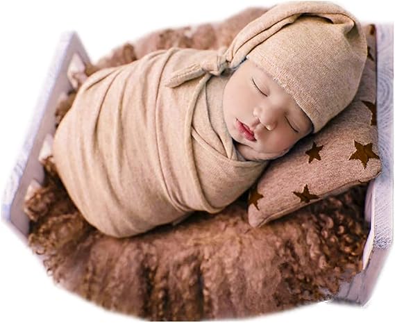 Newborn Baby Photography Props Outfits Hat Long Ripple Wrap Set