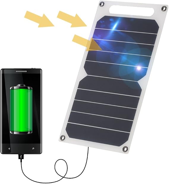 Solar Panel Charger USB Port Portable High Power Paper Shaped Monocrystalline Silicon for Cell Phone Camping Hiking Travel