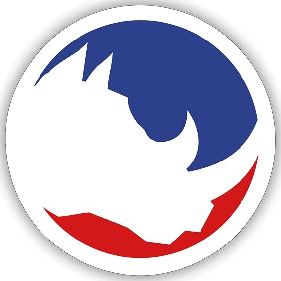 Dynamic Colorful Rhino Silhouette Logo Sticker