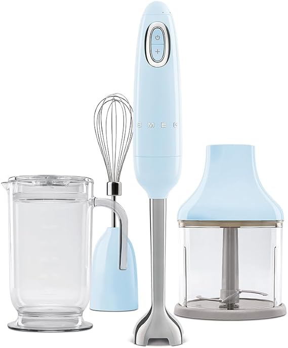 SMEG 50's Style Retro Blue Hand Blender Set hbf03pbeu
