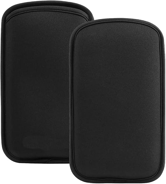 2 Pieces Neoprene Cell Phone Sleeve Case Pouch for iPhone Air 17 Pro Max 16 15 Pro Max Samsung Galaxy S26 Ultra S25 Ultra S24 FE A15 A17 A16 A25 A35 A26 A36 Black Universal, Slim, Shock Proof