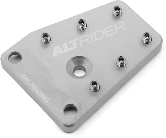 AltRider Rear Brake Enlarger Plate Compatible with Yamaha Super Tenere XT1200Z Heavy Duty Billet Aluminum Pedal Extension with Replaceable Grip Pins - Enhanced Foot Grip - Silver