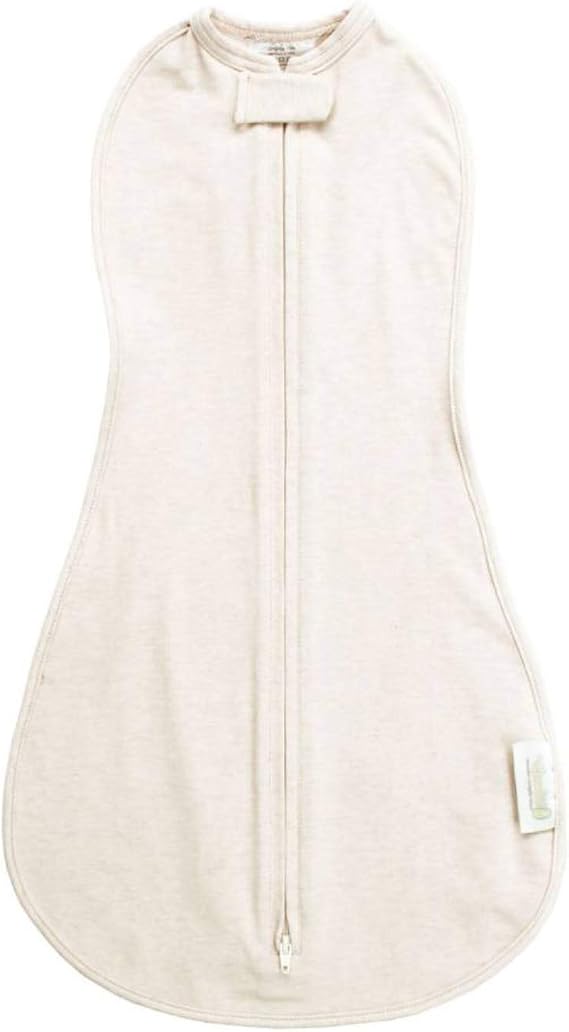 Woombie Original Baby Swaddling Blanket - Soothing, Cotton Baby Swaddle - Wearable Baby Blanket, Organic Cream, 14-19 lbs