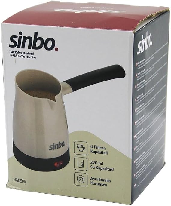 Sİnbo Scm-2975 Elektrİklİ Cezve Pls.tÜrk Kahve Makİne Çelİk Gİzlİ Rezİstans700w 4 Fİncan - 320mltak-Çikar Kulp
