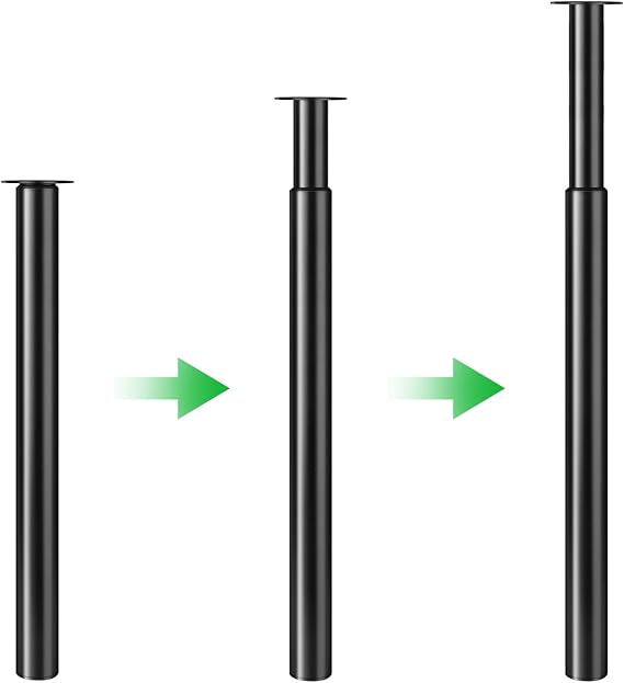 Dhouse Adjustable Metal Folding Desk Legs 710-1100mm DIY Kitchen Worktop Loft Legs for Furniture Coffee Table Dining Table 60mm Diameter(Black)