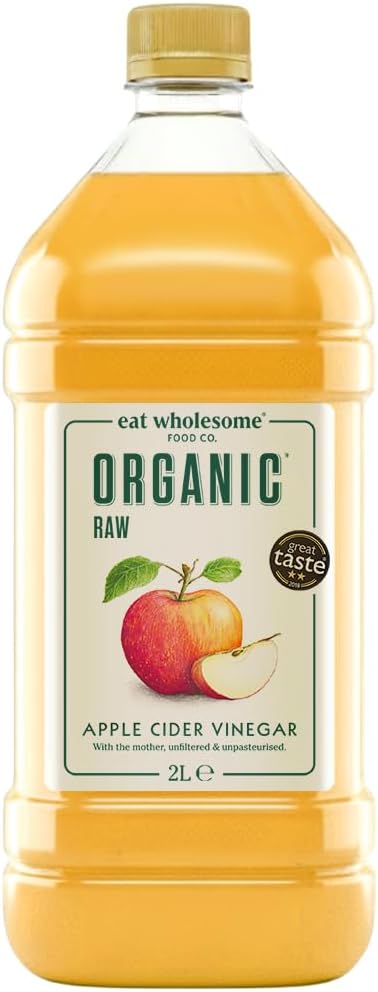 Eat Wholesome Organic Apple Cider Vinegar, 2L - Raw, Unpasteurised, Unfiltered, Award-Winning, With The Mother, Vegan