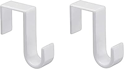 1st Choice Over The Door Hooks Hangers, Laundry Hanger White Plastic 2 Pack Coats Towels Clothes,White