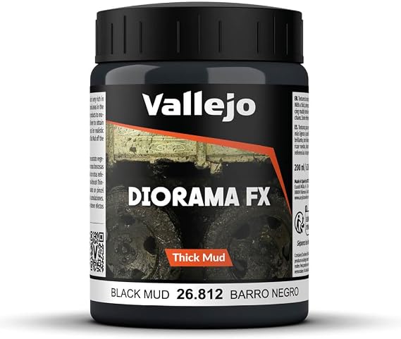 AV Vallejo Weathering Effects 200ml - Black Thick Mud, VAL26812