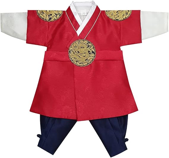 Korean Boy Gold Embroidery Hanbok 100days~10y/o Korean Traditional Dress Baby Boy Kids Hanbok 2 Colors