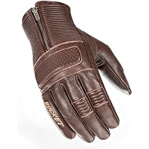 Joe Rocket Cafe Racer Leather Motorcycle Gloves, Nappa Leather, Padded Palm, Zipper Entry