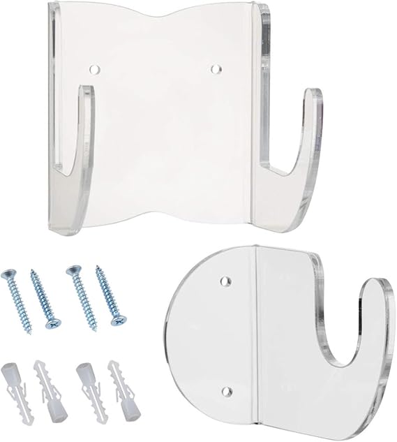 DOITOOL Guitar Wall Mount Horizontal, Clear Acrylic Acoustic/Classical/Electric Guitar Hanger, Banjo Ukulele Stand String Instruments Display, Electric Bass Rack Hook with Screws