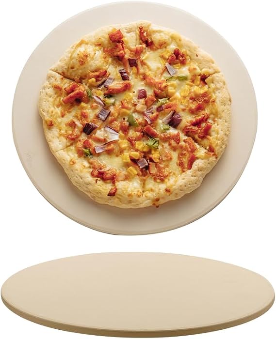 Pizza Stone for Oven and Grill, Heavy Duty Cordierite Baking Pan, Round Baking Stone for Bread, Cookie, 12 Inch