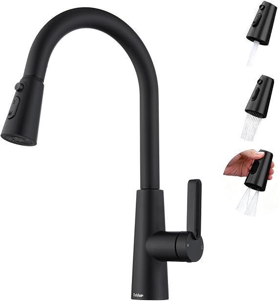 Tohlar Black Kitchen Faucet with Pull Down Sprayer