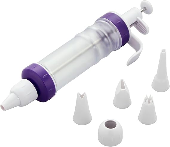 Wilton Dessert Decorator Piping Kit, Plunger-Style Tool | Plunger-Style Decorator Includes Couplers, Fill Tip & 4 Decorating Tips, Perfect for Filling, Frosting & Decorating Treats