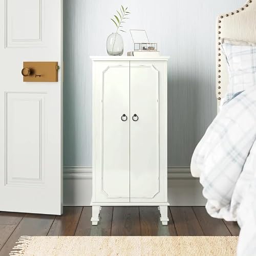 Hives and Honey Casey Fully Locking Jewelry Armoire Wood Cabinet with Mirror, 7 Storage Drawers, Necklace Hooks, Anti-Tarnish Lining, Divided Compartments