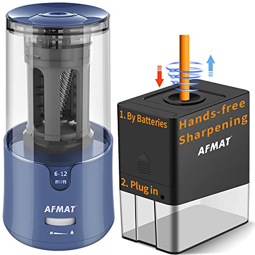 AFMAT Long Point Pencil Sharpener  Fully Automatic Hands-free Pencil Sharpener for Colored Pencils PSA7PSA8